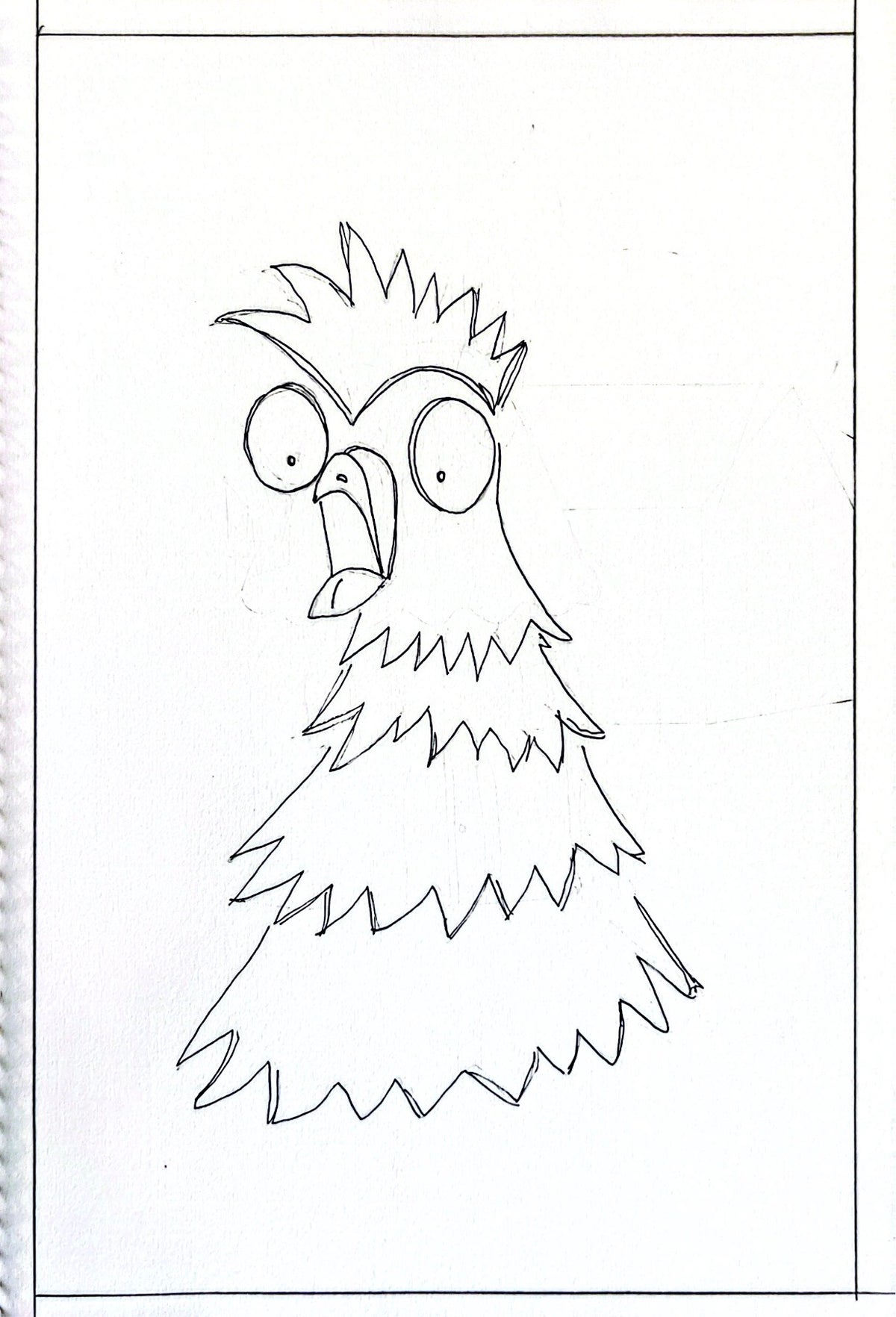 Crazy Bird Coloring Page – Printable Digital Download