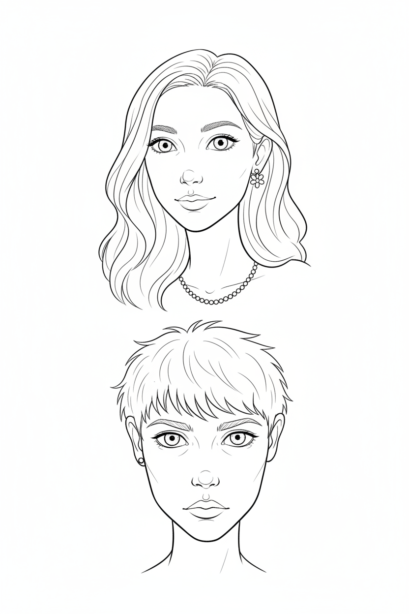 Polished Portrait Coloring Pages